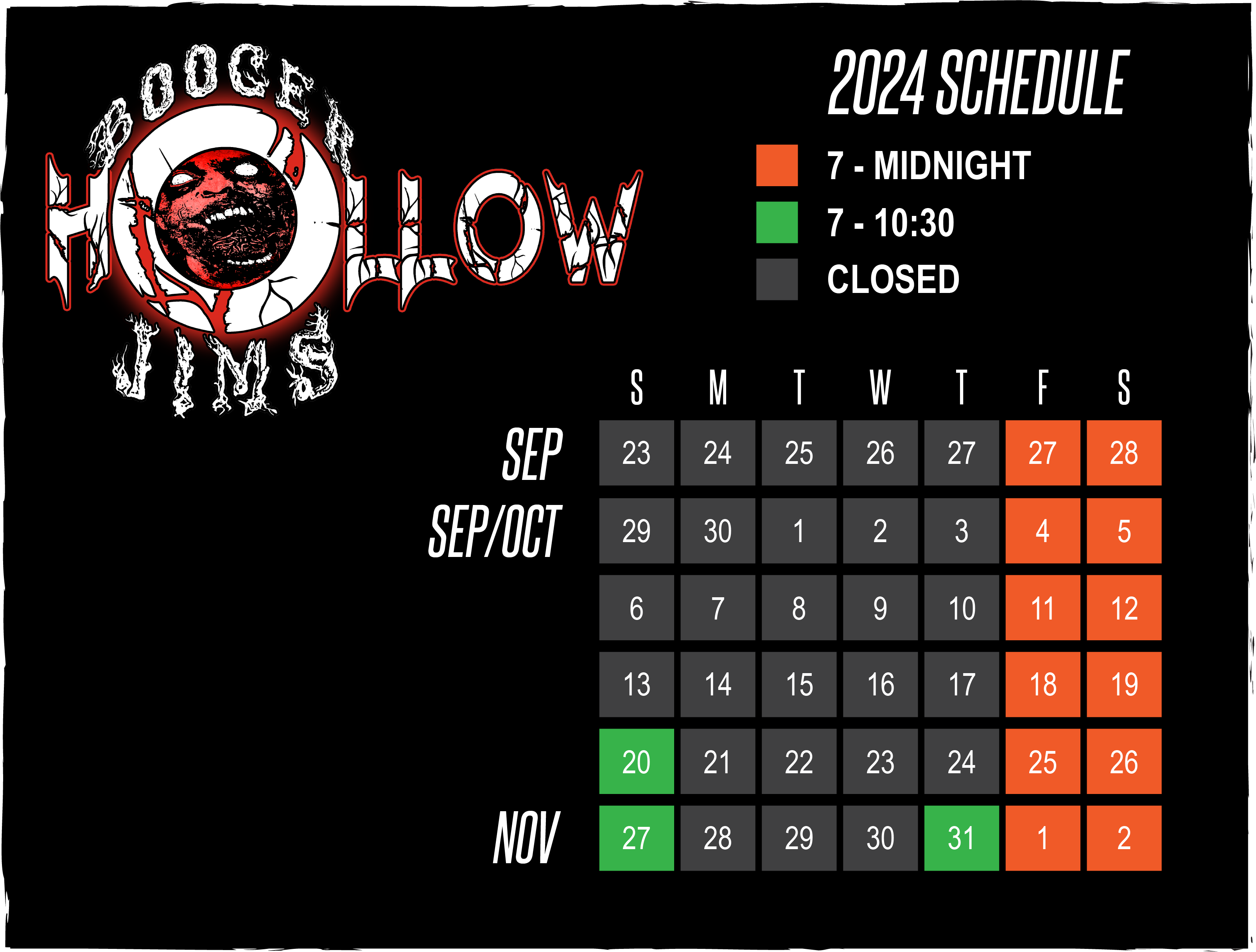 Booger Jim's Hollow 2024 Calendar
